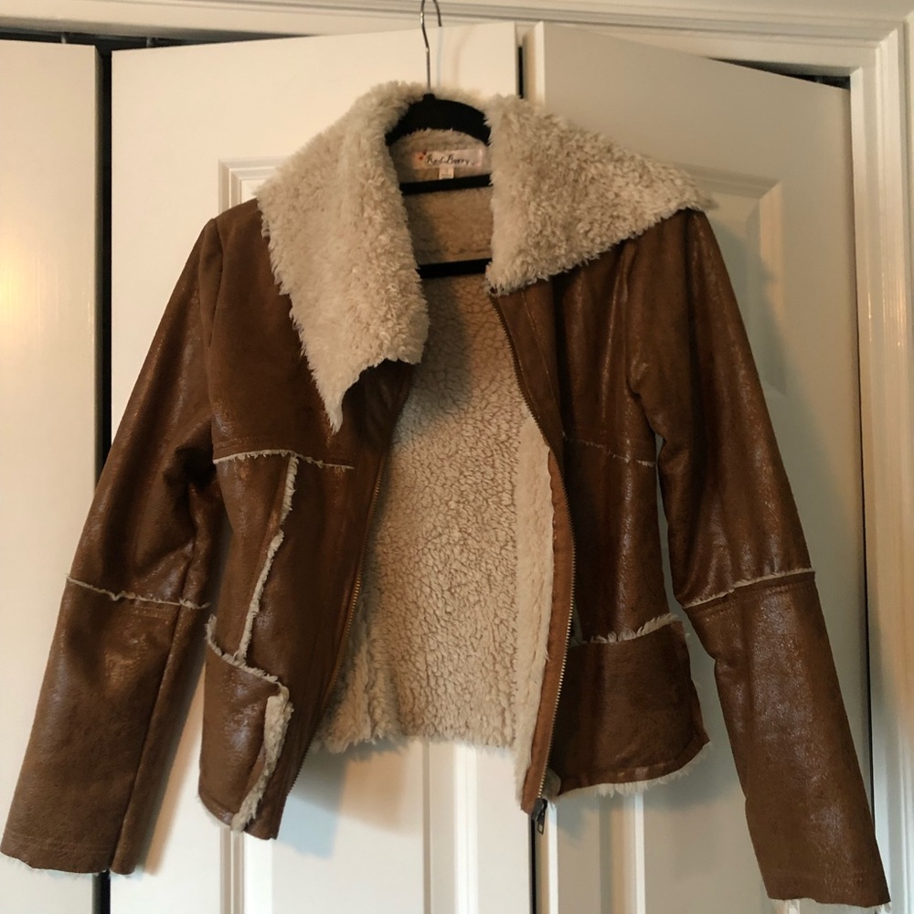 Red Berry faux suede jacket